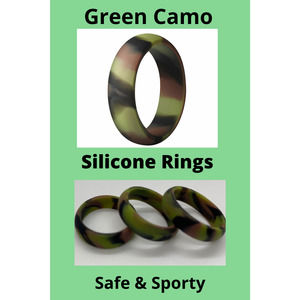 Silicone Wedding Rings For Women - Green Camo Pack Of 1